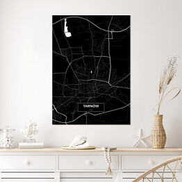 Plakat Mapa Tarnowa czarno-biała