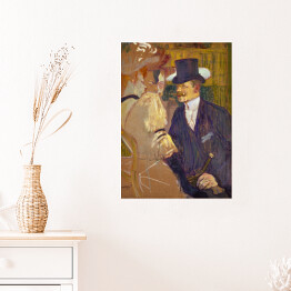 Plakat samoprzylepny Henri de Toulouse-Lautrec "Anglik w Moulin Rouge" - reprodukcja