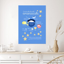 Plakat samoprzylepny Ilustracja - przepis na ciasteczka kruche - amoniaczki