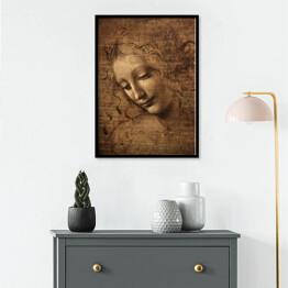 Plakat w ramie Leonardo da Vinci Głowa kobiety Reprodukcja obrazu