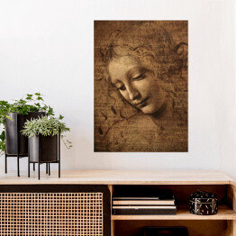 Plakat Leonardo da Vinci Głowa kobiety Reprodukcja obrazu