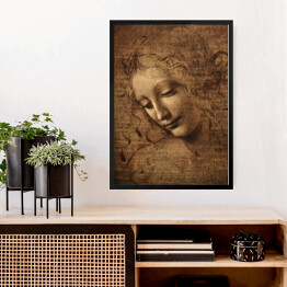 Obraz w ramie Leonardo da Vinci Głowa kobiety Reprodukcja obrazu