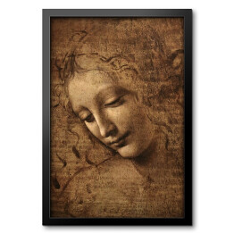 Obraz w ramie Leonardo da Vinci Głowa kobiety Reprodukcja obrazu