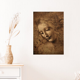 Plakat Leonardo da Vinci Głowa kobiety Reprodukcja obrazu
