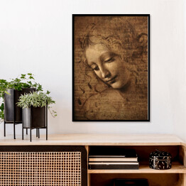 Plakat w ramie Leonardo da Vinci Głowa kobiety Reprodukcja obrazu