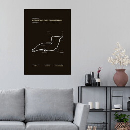 Plakat samoprzylepny Autodromo Enzo E Dino Ferrari - Tory wyścigowe Formuły 1