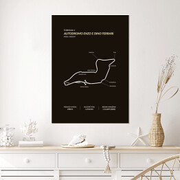 Plakat Autodromo Enzo E Dino Ferrari - Tory wyścigowe Formuły 1