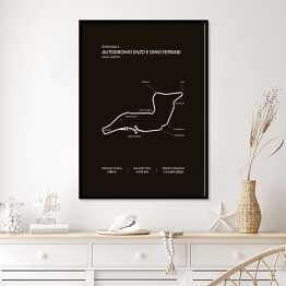 Plakat w ramie Autodromo Enzo E Dino Ferrari - Tory wyścigowe Formuły 1