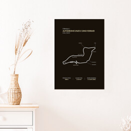 Plakat samoprzylepny Autodromo Enzo E Dino Ferrari - Tory wyścigowe Formuły 1