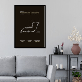 Plakat w ramie Autodromo Enzo E Dino Ferrari - Tory wyścigowe Formuły 1