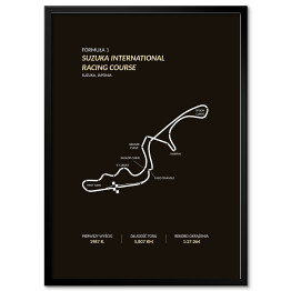 Plakat w ramie Suzuka International Racing Course - Tory wyścigowe Formuły 1