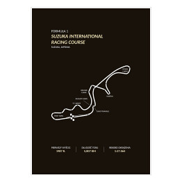 Plakat samoprzylepny Suzuka International Racing Course - Tory wyścigowe Formuły 1