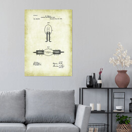 Plakat N. Tesla - patenty na rycinach vintage - 3