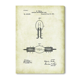 Obraz na płótnie N. Tesla - patenty na rycinach vintage - 3