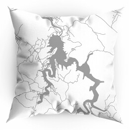Poduszka Minimalistyczna mapa Zalewu Solińskiego