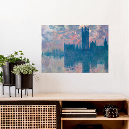 Plakat samoprzylepny Claude Monet "Pałac Westminsterski 2" - reprodukcja