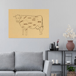Plakat Rysunek krowy