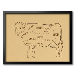 Obraz w ramie Rysunek krowy