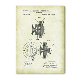 Obraz na płótnie T. A. Edison, S. Bergmann - telefon - patenty na rycinach vintage