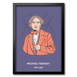 Obraz w ramie Michael Faraday - znani naukowcy - ilustracja