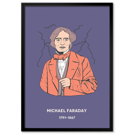 Plakat w ramie Michael Faraday - znani naukowcy - ilustracja
