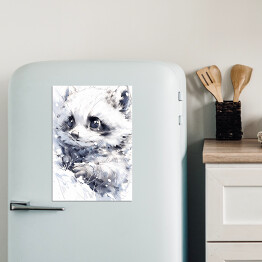 Magnes dekoracyjny Szop pracz - minimalistyczny portret słodki zwierzak