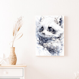 Obraz na płótnie Szop pracz - minimalistyczny portret słodki zwierzak