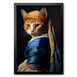 Obraz w ramie Kot à la Jan Vermeer