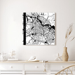 Obraz na płótnie Amsterdam - mapy miast świata - biała
