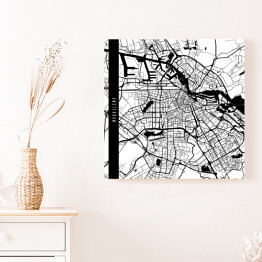 Obraz na płótnie Amsterdam - mapy miast świata - biała