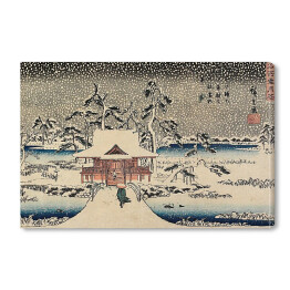 Obraz na płótnie Utugawa Hiroshige Śnieżna scena w Sanktuarium Benzaiten w stawie w Inokashira. Reprodukcja obrazu
