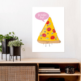 Plakat Typografia z pizzą "Ja Ciebie też" 