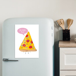 Magnes dekoracyjny Typografia z pizzą "Ja Ciebie też" 