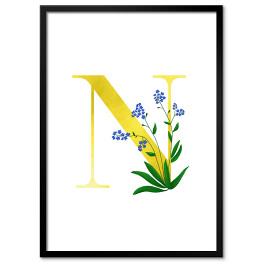 Obraz klasyczny Roślinny alfabet - litera N jak niezapominajka