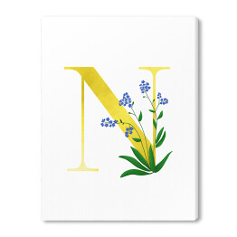 Obraz na płótnie Roślinny alfabet - litera N jak niezapominajka