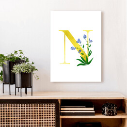 Obraz klasyczny Roślinny alfabet - litera N jak niezapominajka