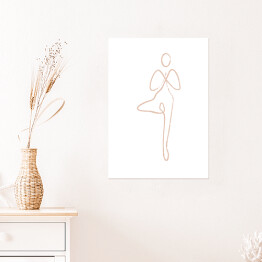Plakat samoprzylepny Yoga - drzewo - ilustracja