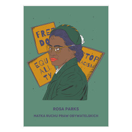 Plakat samoprzylepny Rosa Parks - inspirujące kobiety - ilustracja