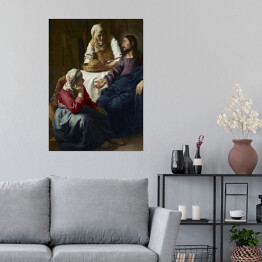 Plakat samoprzylepny Jan Vermeer Chrystus w domu Marii i Marty Reprodukcja