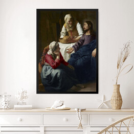 Obraz w ramie Jan Vermeer Chrystus w domu Marii i Marty Reprodukcja