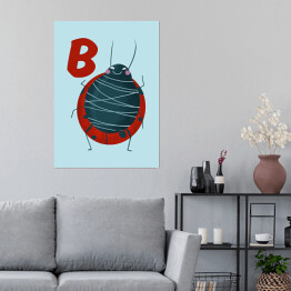 Plakat Alfabet - B jak biedronka