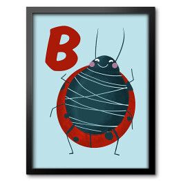 Obraz w ramie Alfabet - B jak biedronka