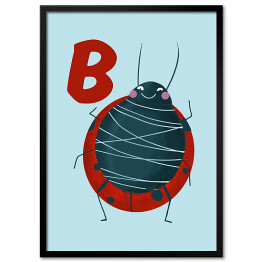 Plakat w ramie Alfabet - B jak biedronka