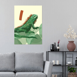 Plakat samoprzylepny Alfabet - I jak iguana