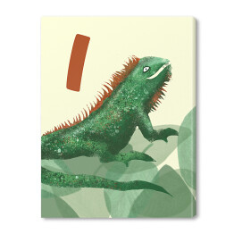 Obraz na płótnie Alfabet - I jak iguana