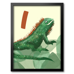 Obraz w ramie Alfabet - I jak iguana