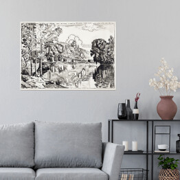 Plakat samoprzylepny Paul Signac Les Andelys w letni poranek. Reprodukcja