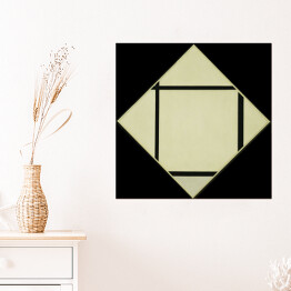 Plakat samoprzylepny Piet Mondriaan "Tableau 1 lozenge with four lines and gray"