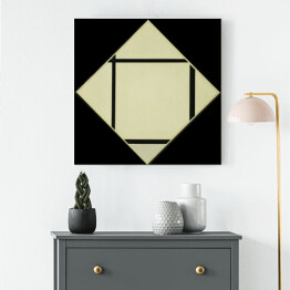 Obraz na płótnie Piet Mondriaan "Tableau 1 lozenge with four lines and gray"