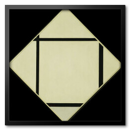 Obraz w ramie Piet Mondriaan "Tableau 1 lozenge with four lines and gray"